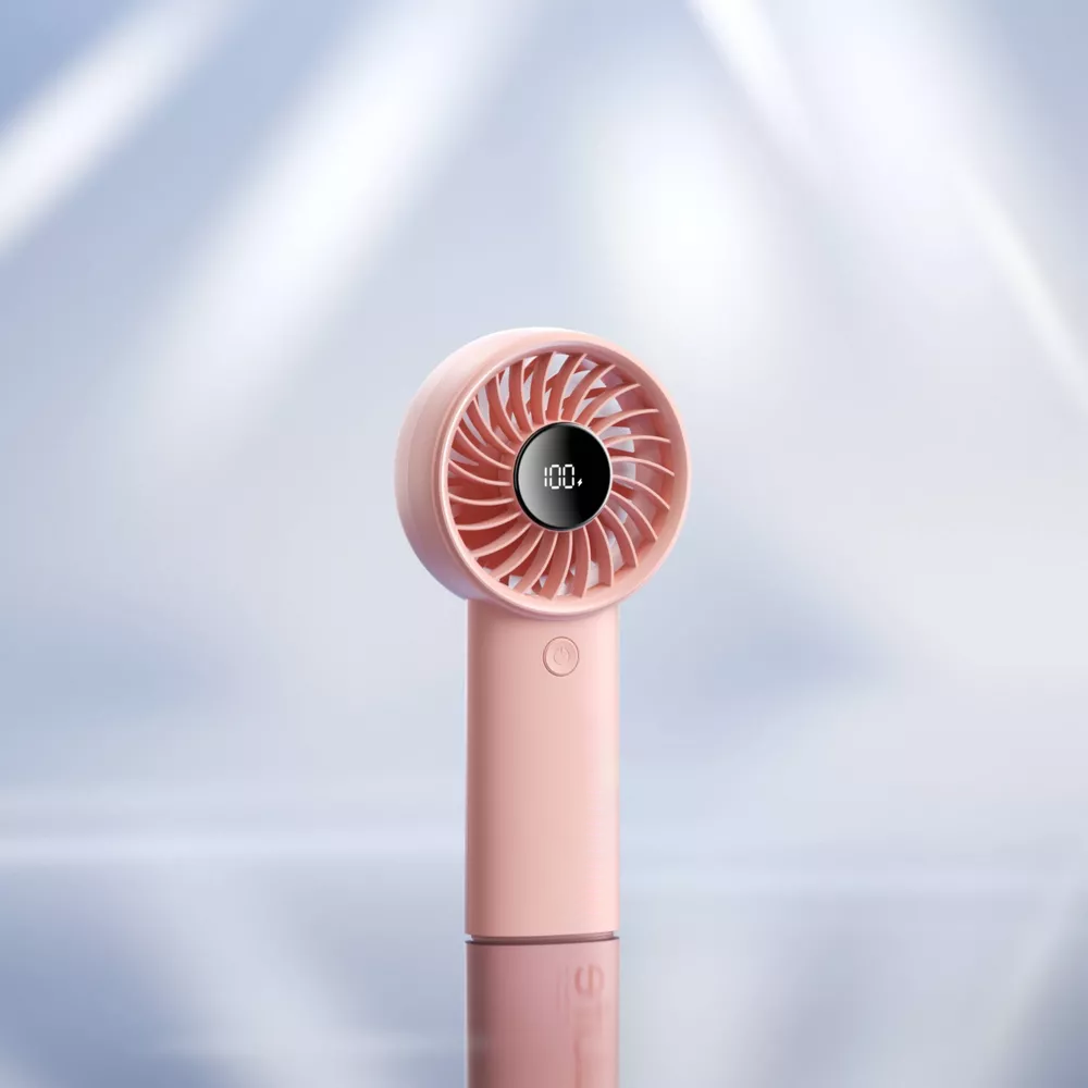 Handheld Pocket Portable Fan with LED Power Display and 5 Wind Speeds