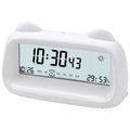 Cartoon Cat Ear LCD Digital Alarm Clock with Temperature Humidity Display