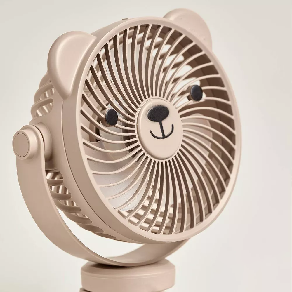 Cute Bear Stroller Portable Fan with Flexible Tripod and 3 Wind Speeds